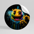 TRIPPY HAPPINESS Peel and Stick Round Sticker