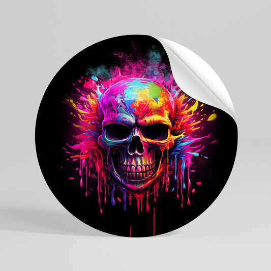 SKULL QUEST Rund väggdekal