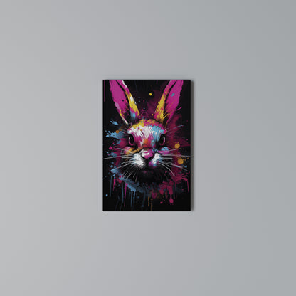 DON'T FOLLOW THE RABBIT Quadro em tela vertical
