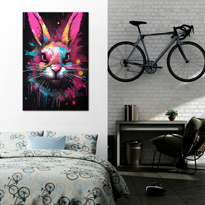 DON'T FOLLOW THE RABBIT Quadro em tela vertical