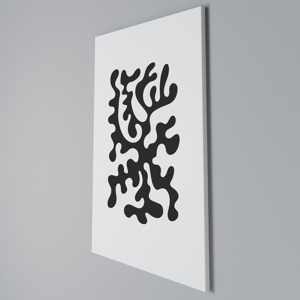 CHARCOAL CASCADE Vertical Canvas Print