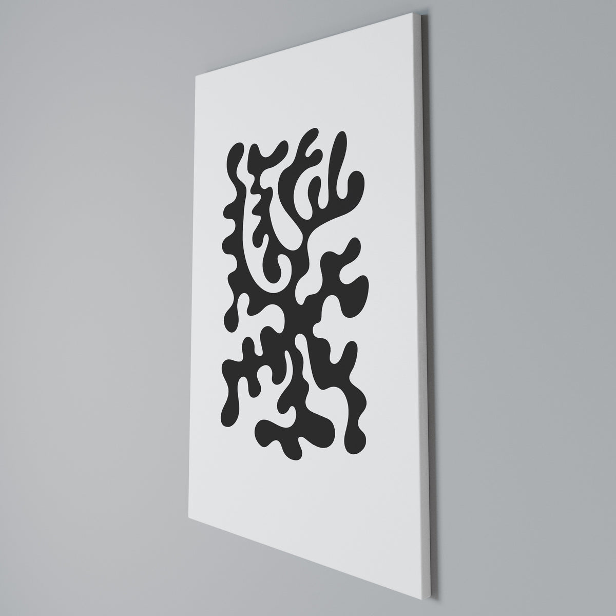 CHARCOAL CASCADE Vertical Canvas Print