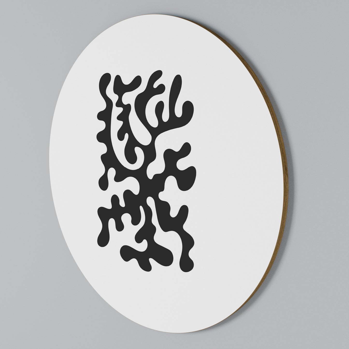 CHARCOAL CASCADE Round Wall Art
