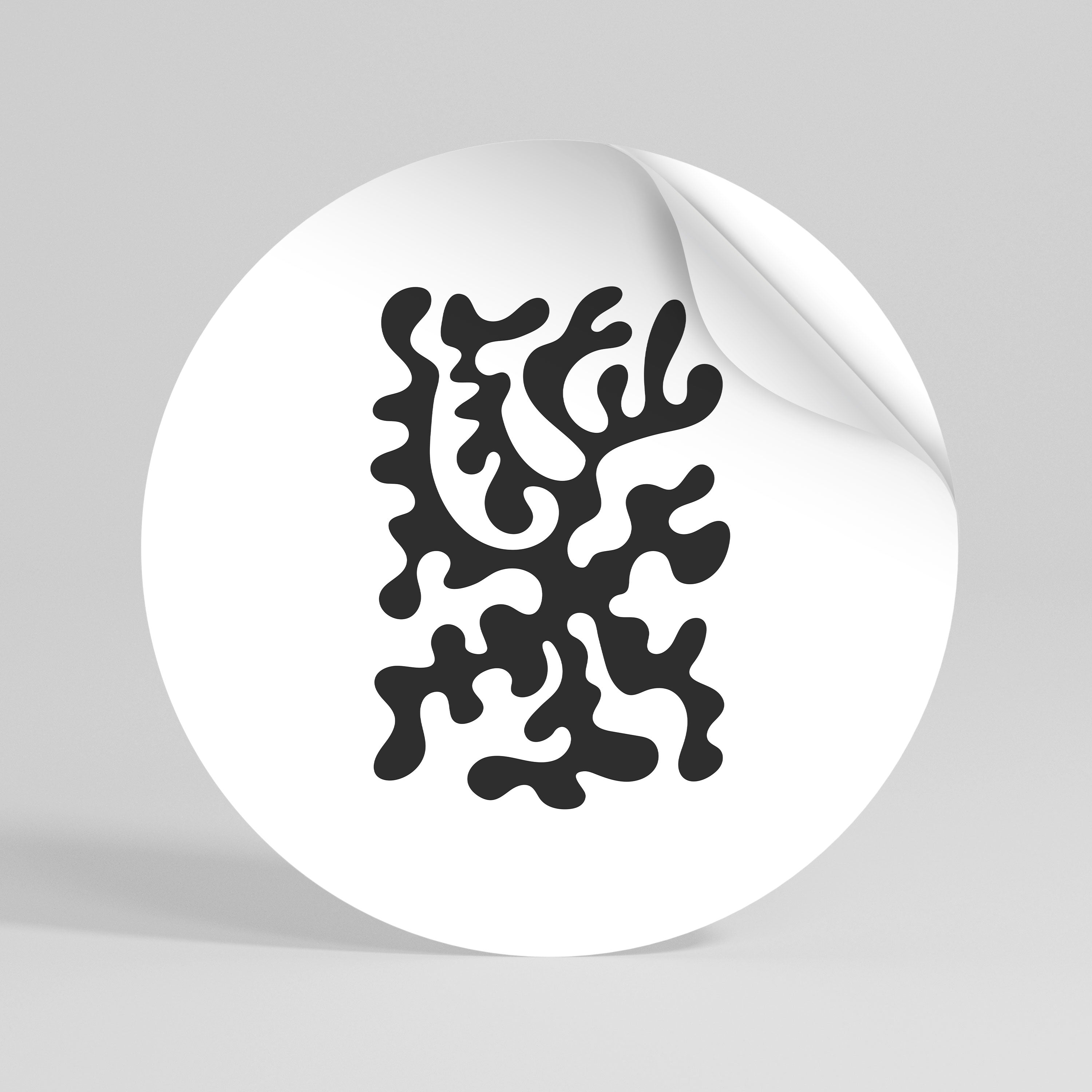 CHARCOAL CASCADE Rund väggdekal