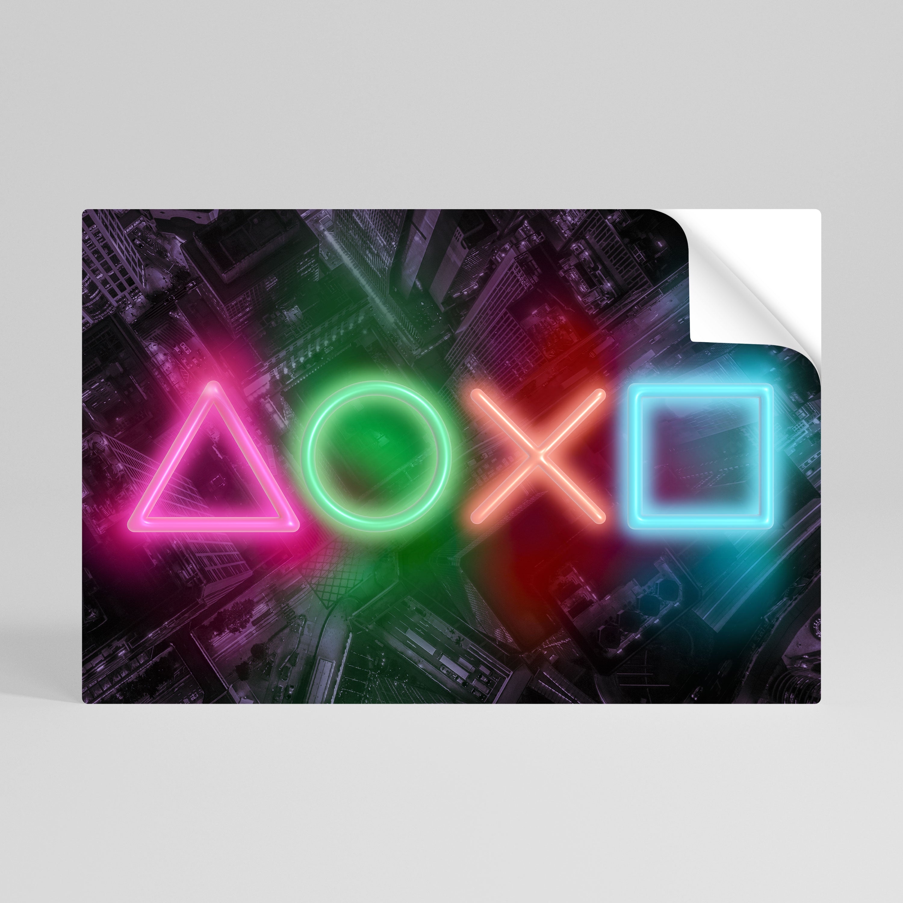 CYBERPUNK CHRONICLE Póster adhesivo horizontal