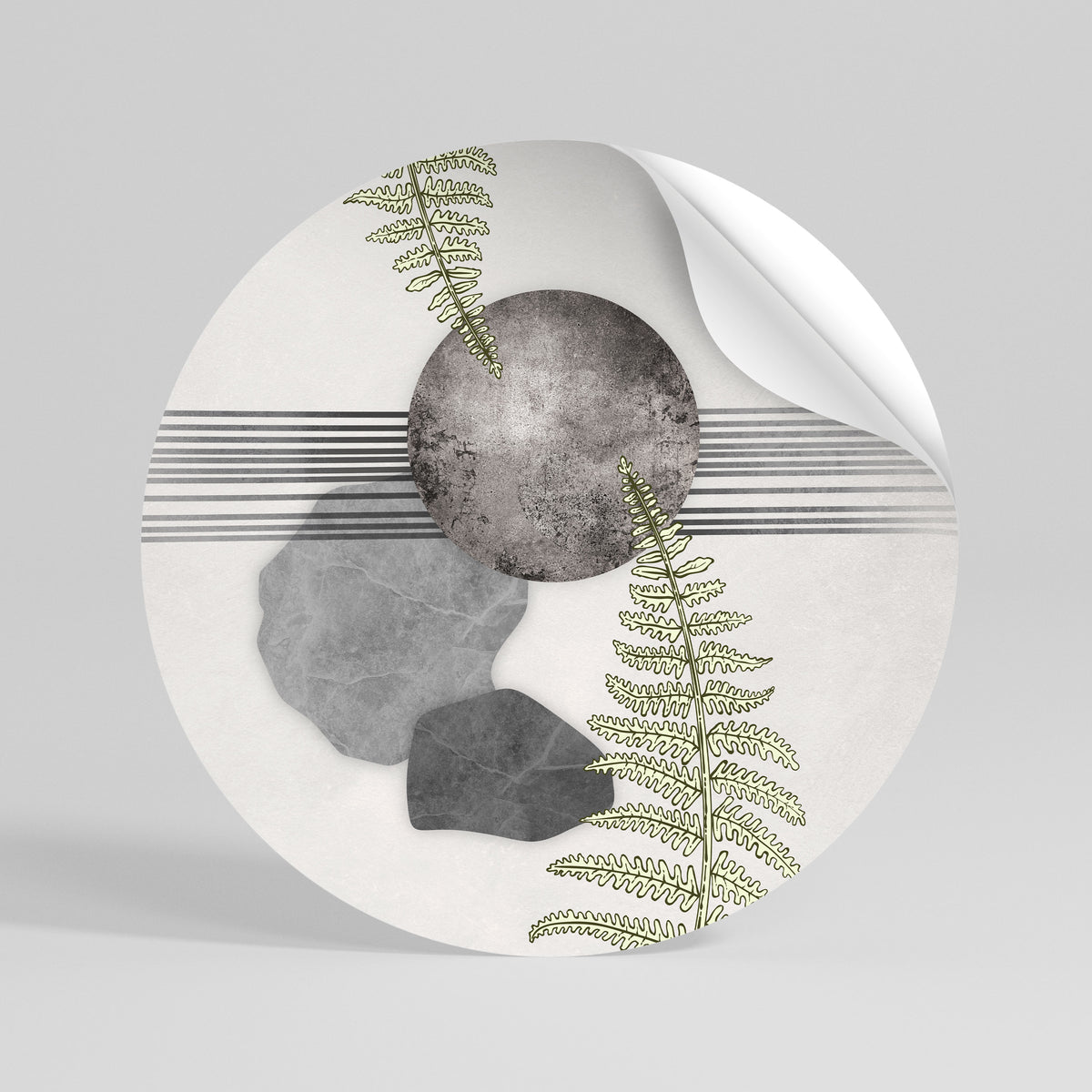 FERN MELANCHOLY Rund väggdekal
