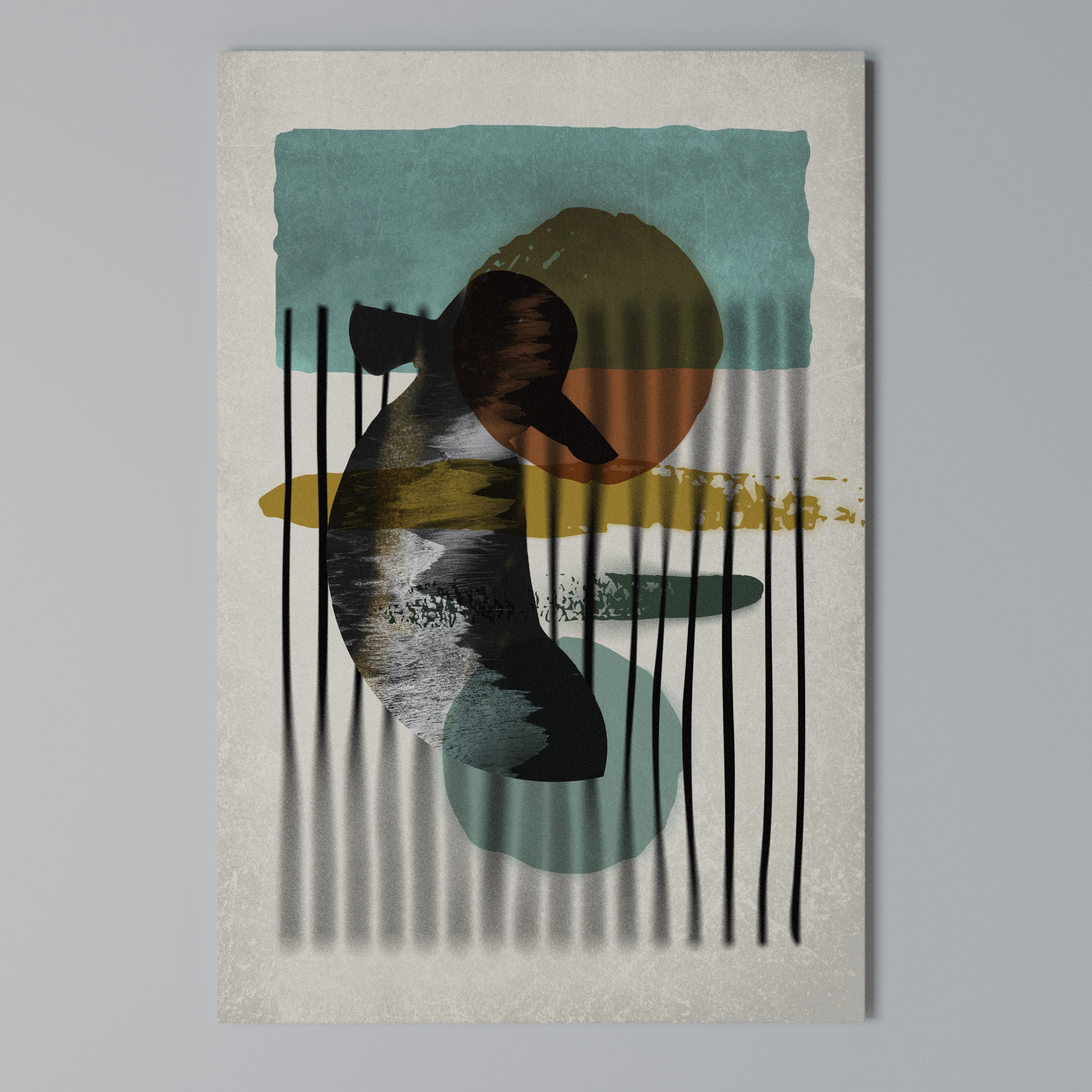 INKWELL TURQOISE Quadro em tela vertical