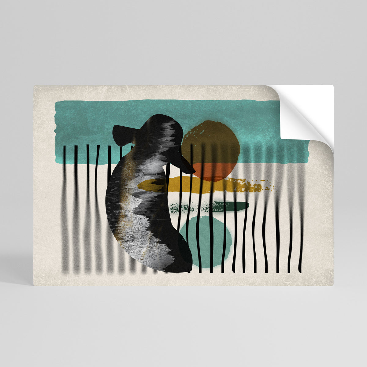 INKWELL TURQOISE Peel and Stick Horizontal Poster