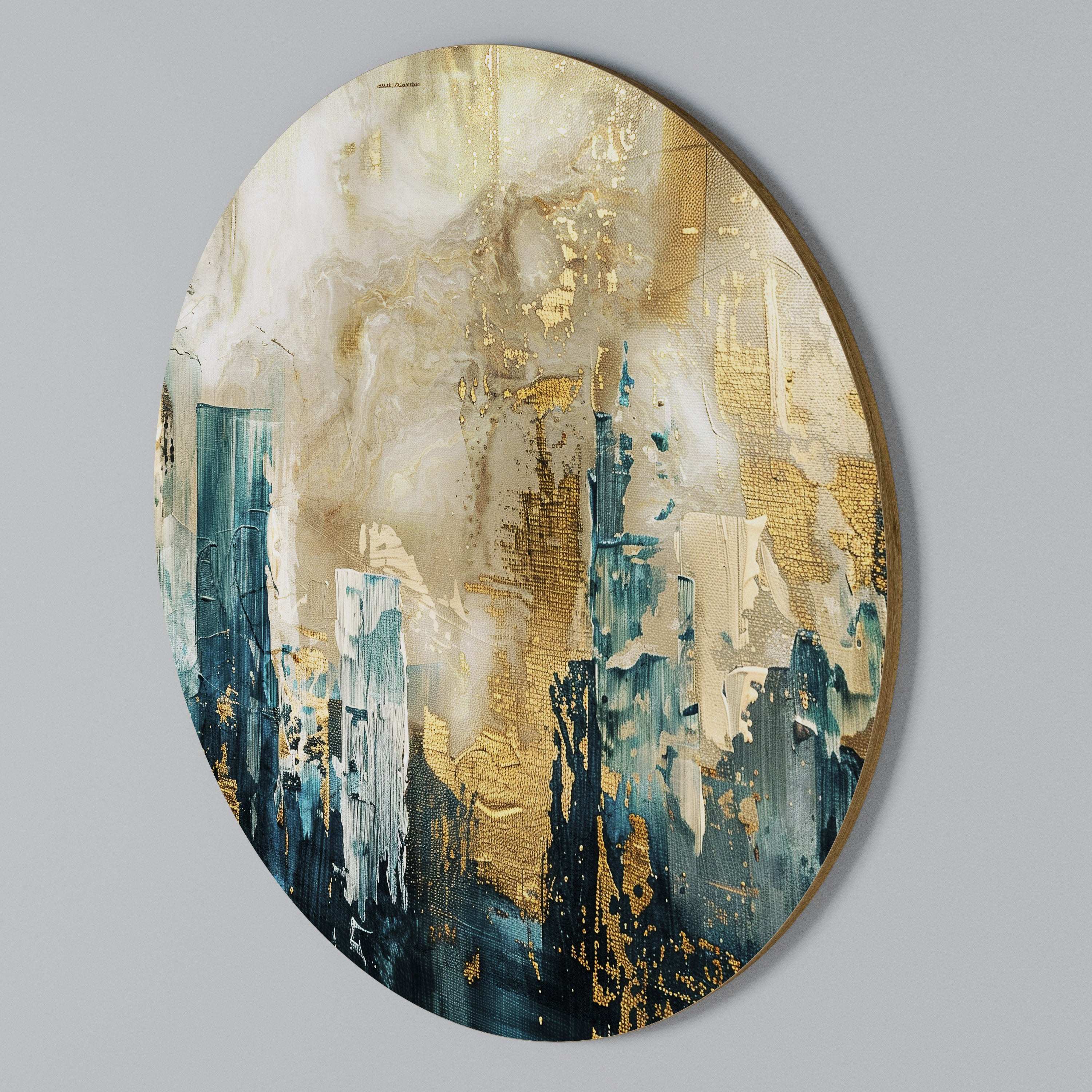 TOWN COLLAPSE Rundes Wandbild