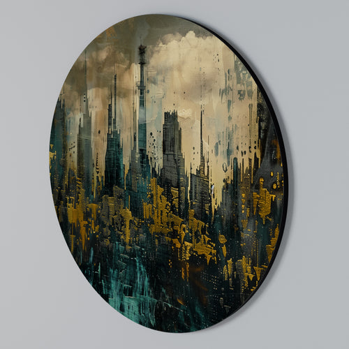 TOWN OBSCURE Round Wall Art