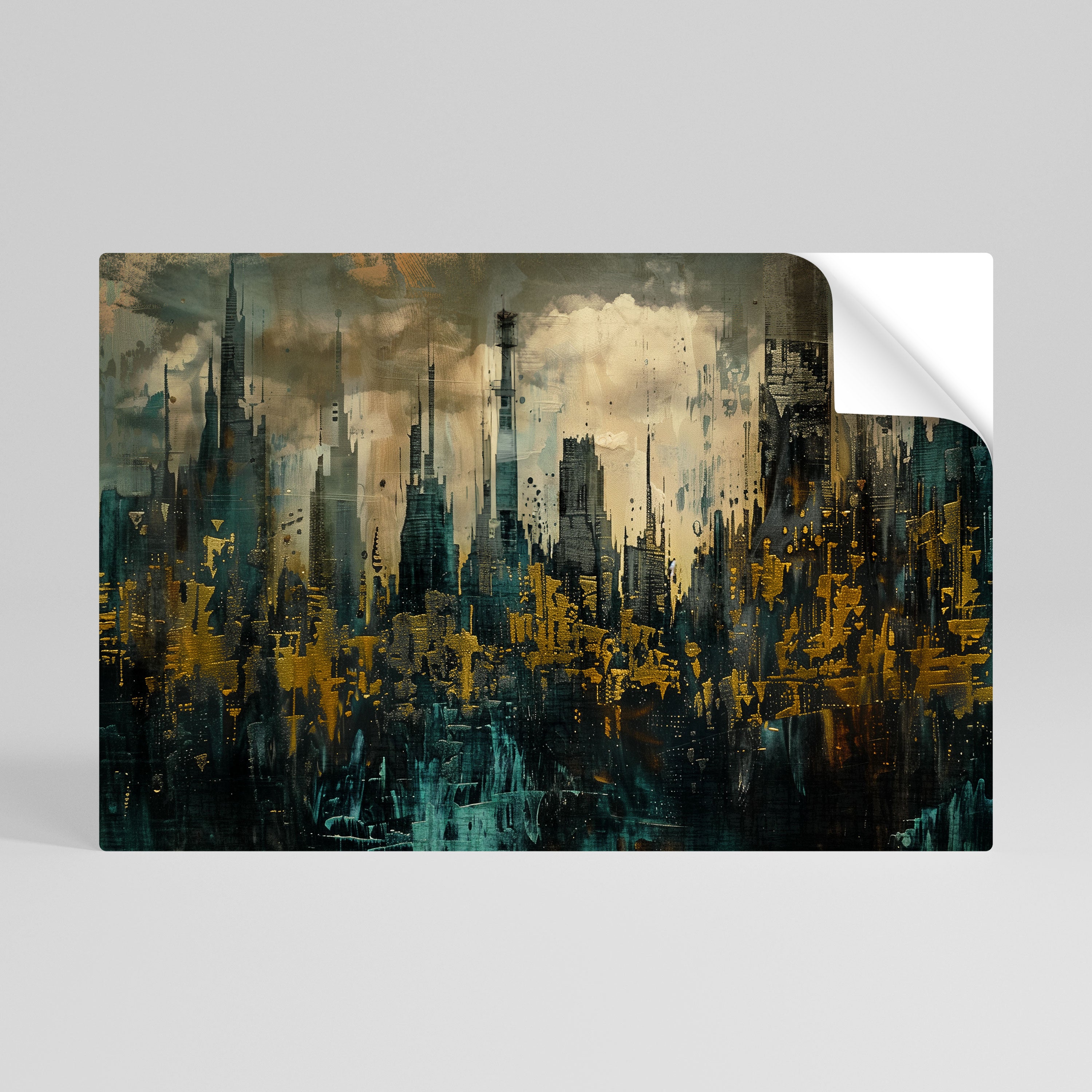 TOWN OBSCURE Póster adhesivo horizontal