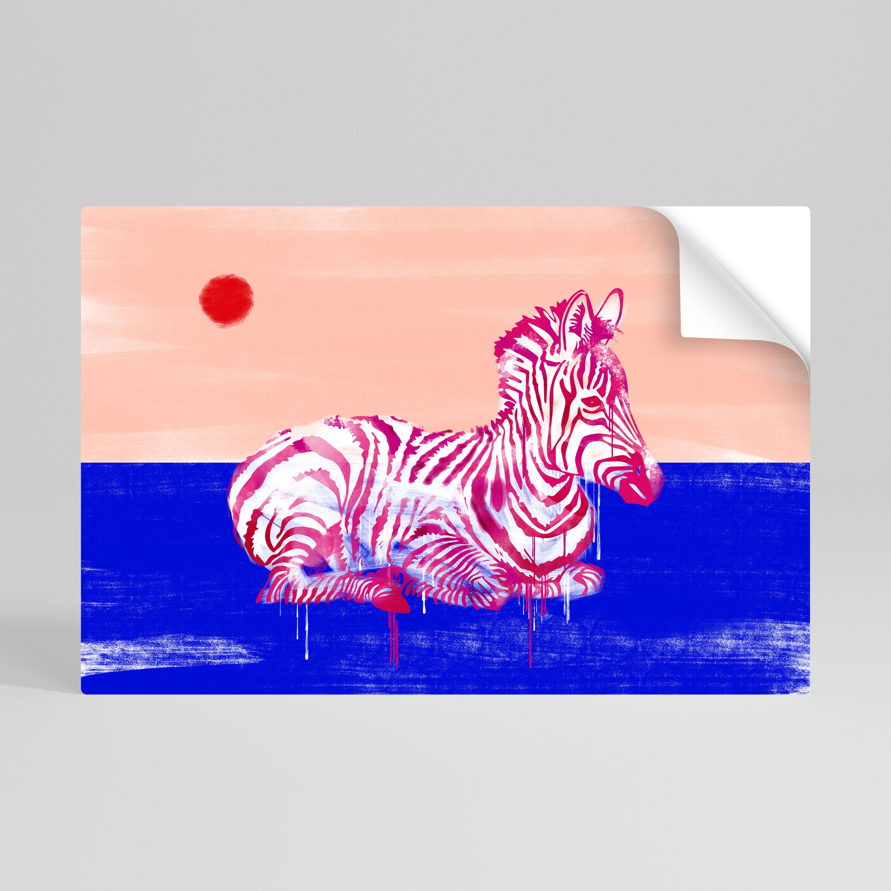 FANCIFUL ZEBRA Póster adhesivo horizontal