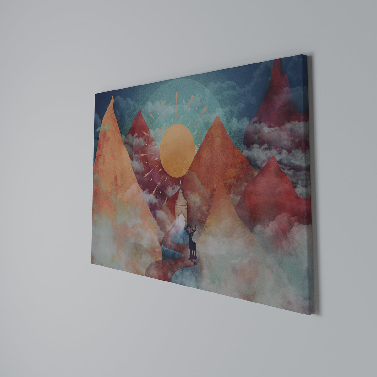 THE DEER MOUNTAIN Horizontal Canvas Print