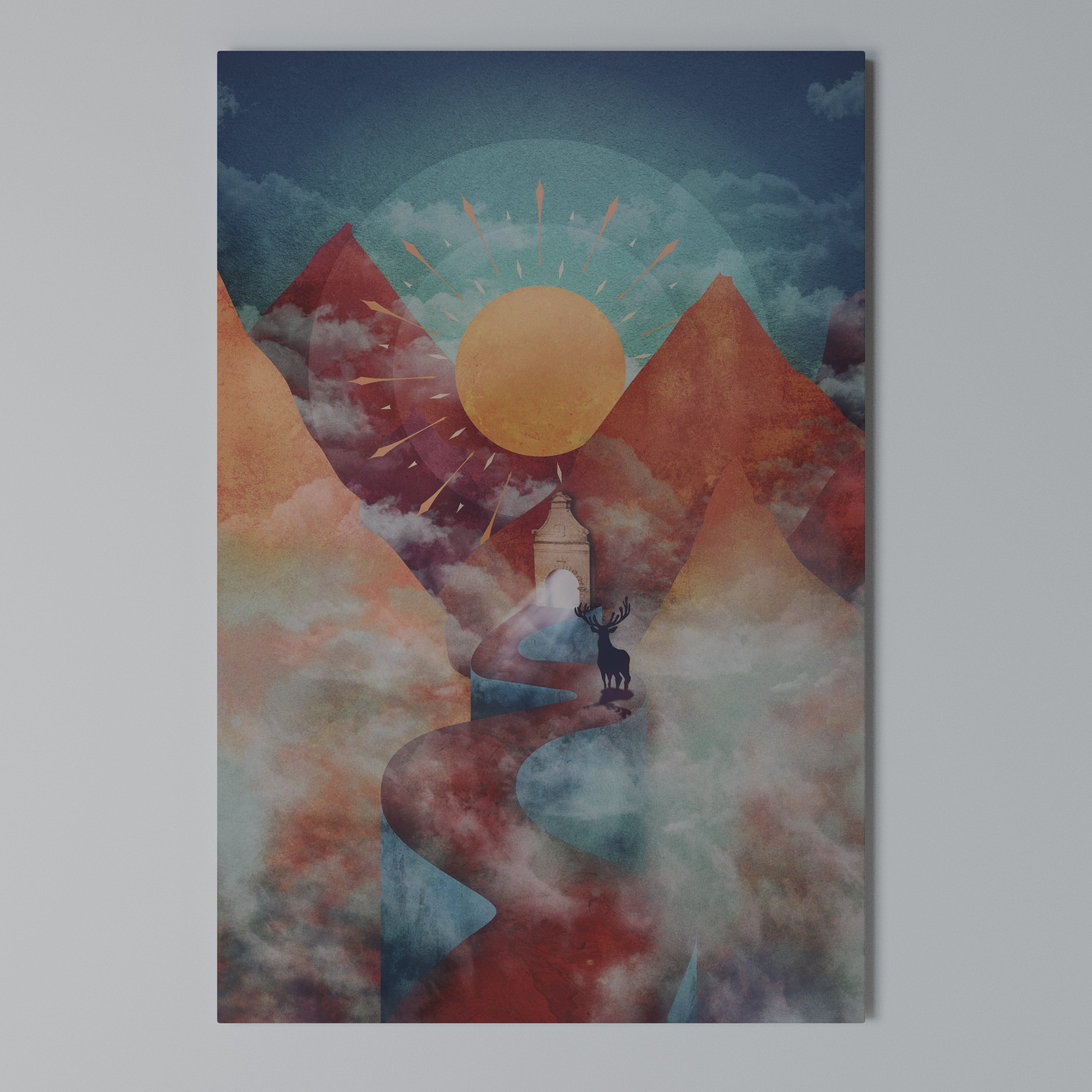 THE DEER MOUNTAIN Cuadro en lienzo vertical