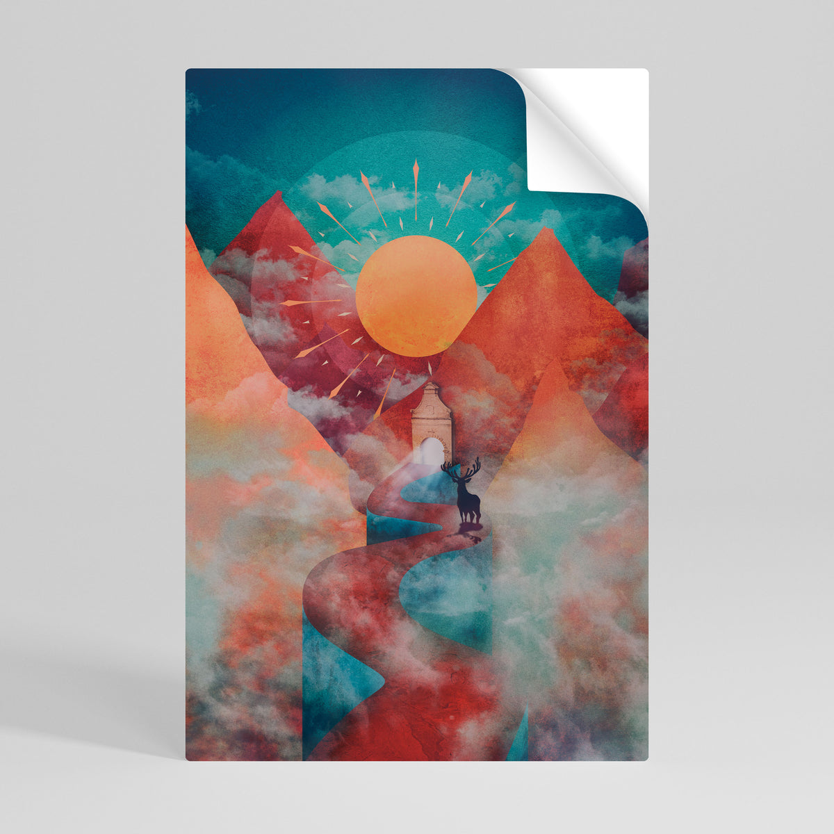 THE DEER MOUNTAIN Poster Verticale Adesivo