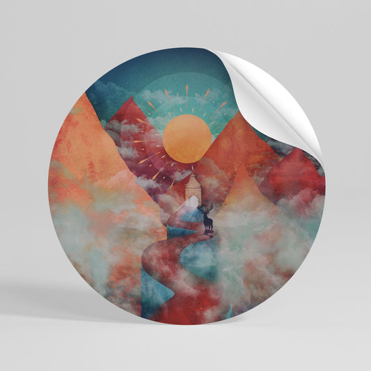 THE DEER MOUNTAIN Vinilo adhesivo redondo