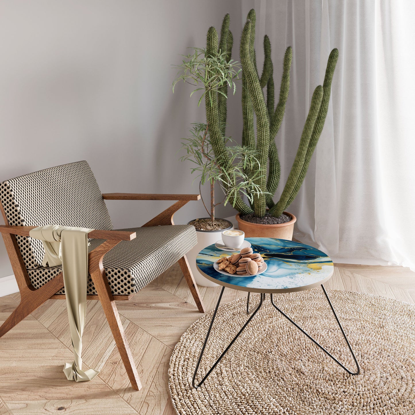 Petite table basse en marbre d'encre