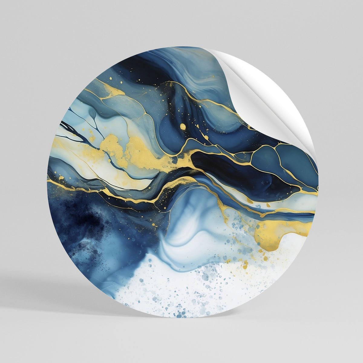 INKY MARBLE Adesivo rotondo riposizionabile