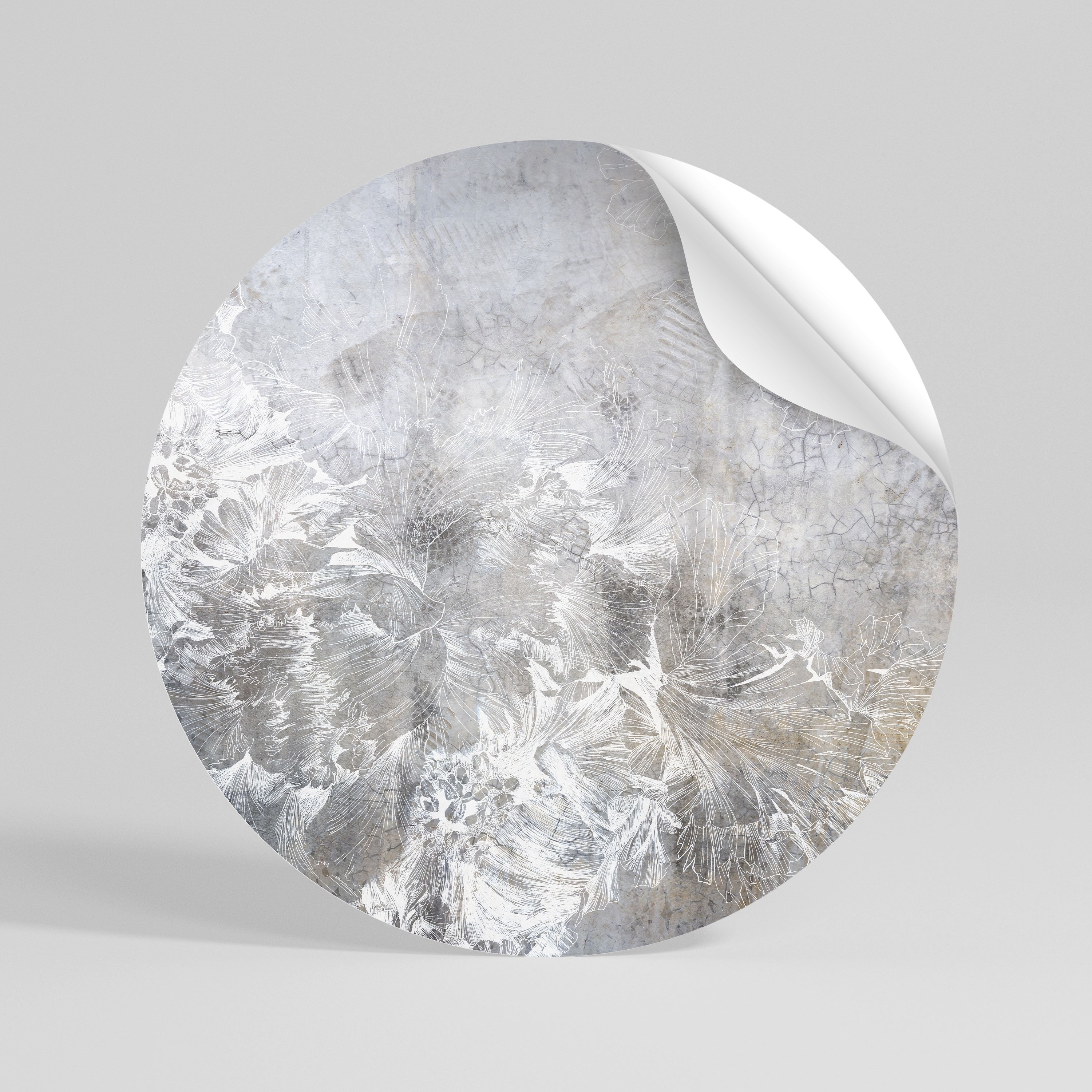 WHITE WHISPER Rund väggdekal