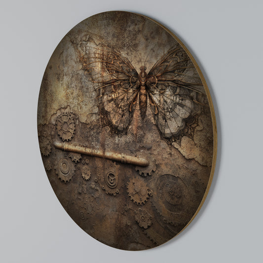 MECHANICAL BUTTERFLY Στρογγυλός πίνακας ζωγραφικής