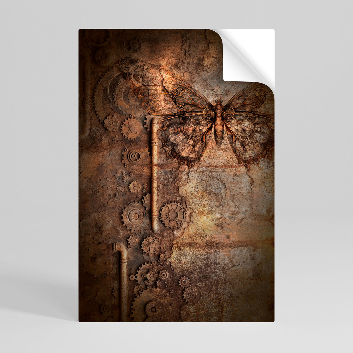MECHANICAL BUTTERFLY Poster Verticale Adesivo