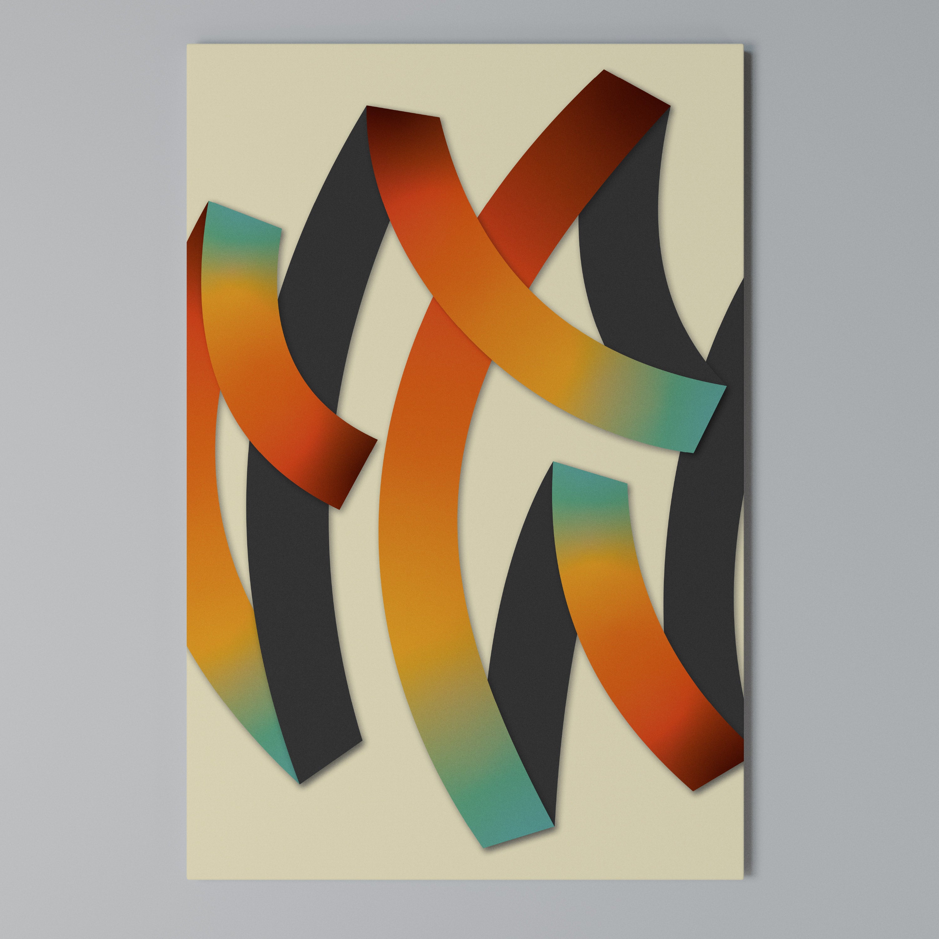 RIBBON REVERIE Cuadro en lienzo vertical