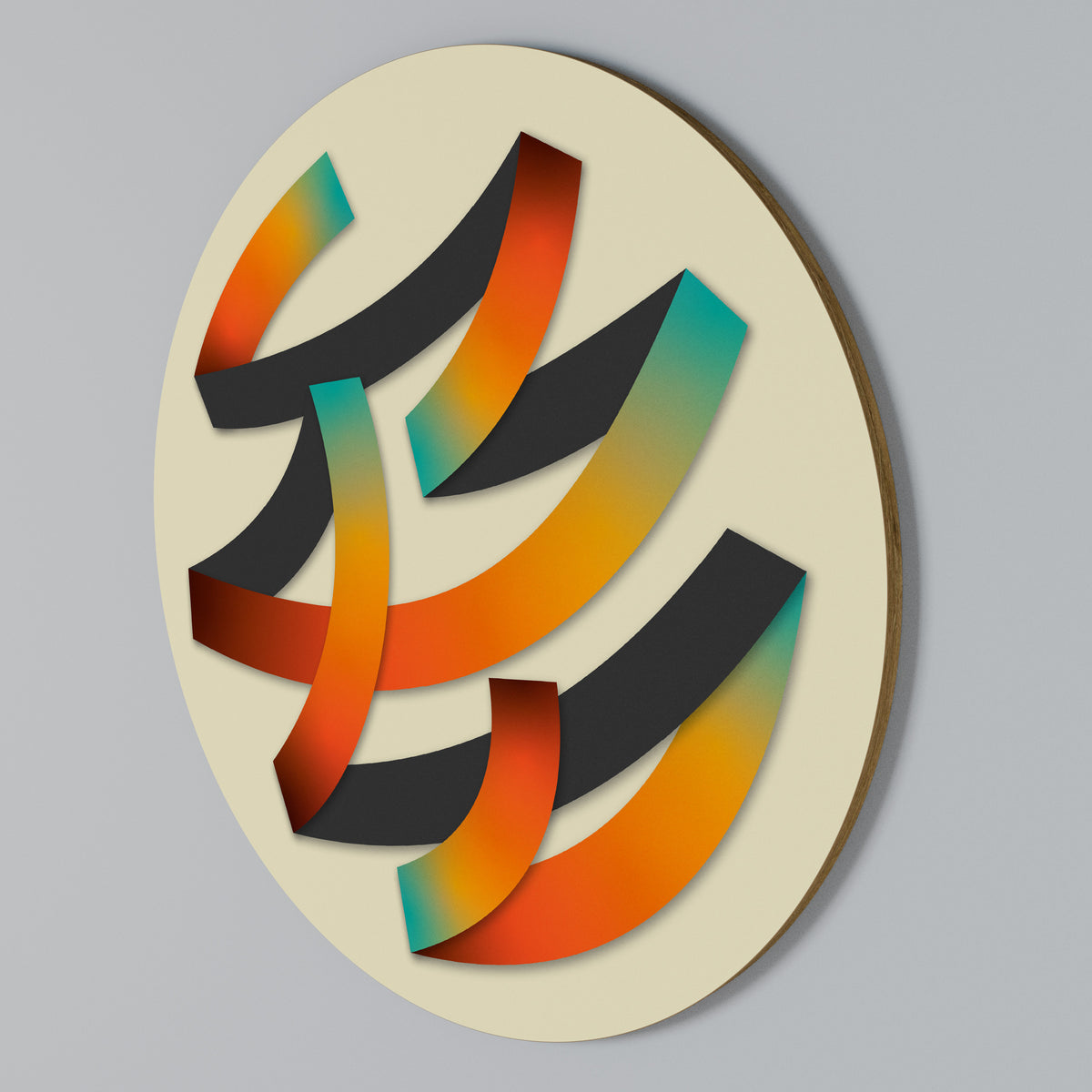RIBBON REVERIE Round Wall Art
