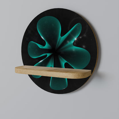 ELECTRIC ILLUSION Round Art Shelf In Oak Effect