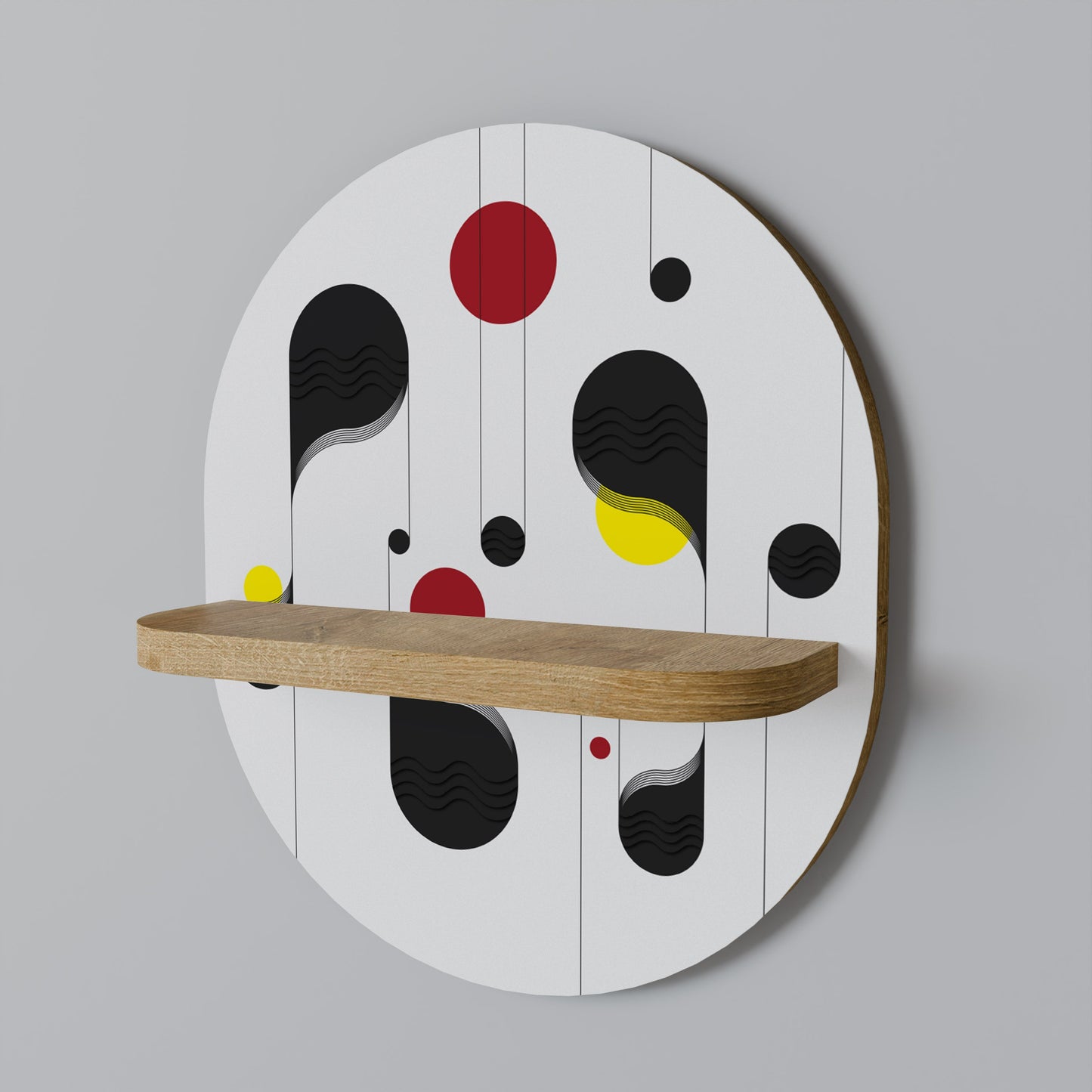 DOT-TO-DOT LULLABY Oval Art Shelf In Oak Effect