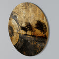 COPPERY EARTHQUAKE Round Wall Art