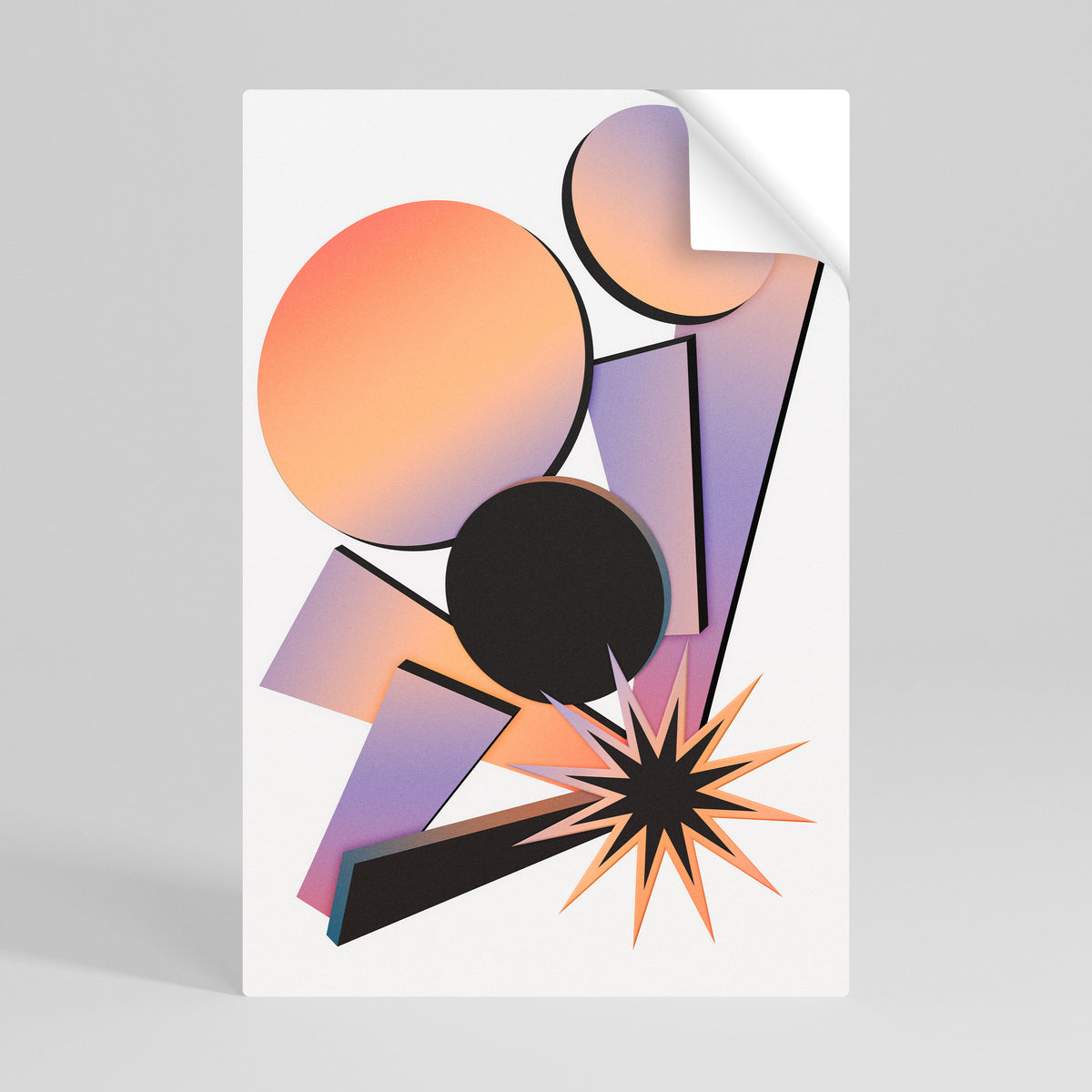 ANGULAR ARTISTRY Poster Verticale Adesivo