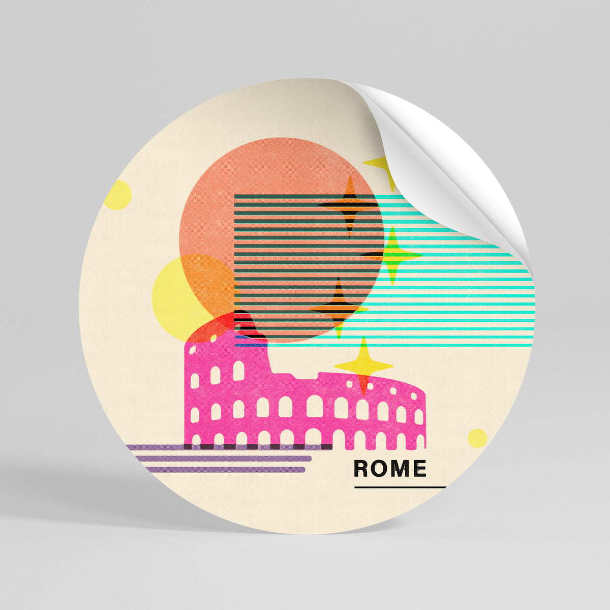 ROMAN SPARKLE Adesivo rotondo riposizionabile