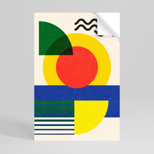 SUNSET FORMATION Självhäftande Vertikal Poster