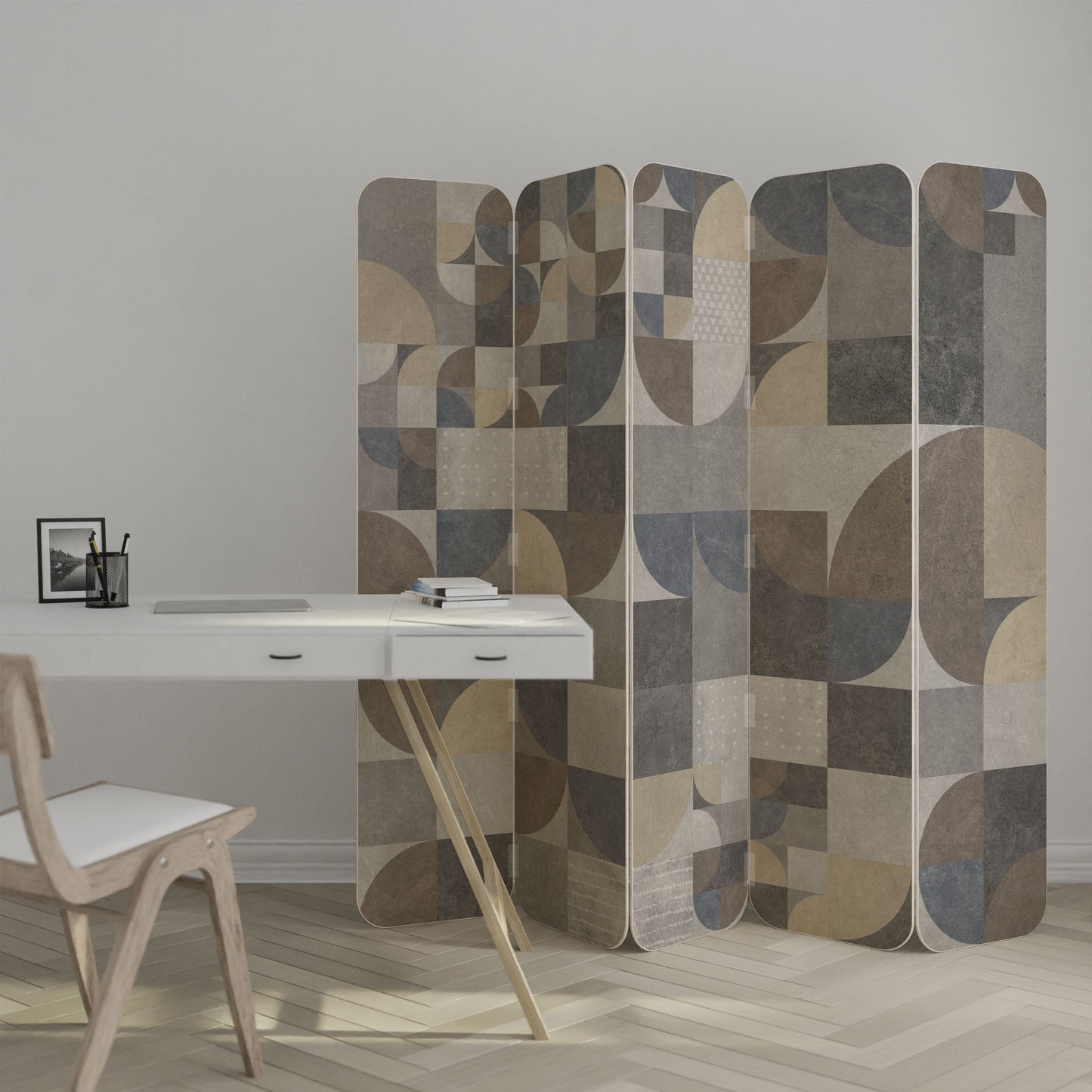 A PIECE OF SHAPE 5-Panel Plywood Room Divider