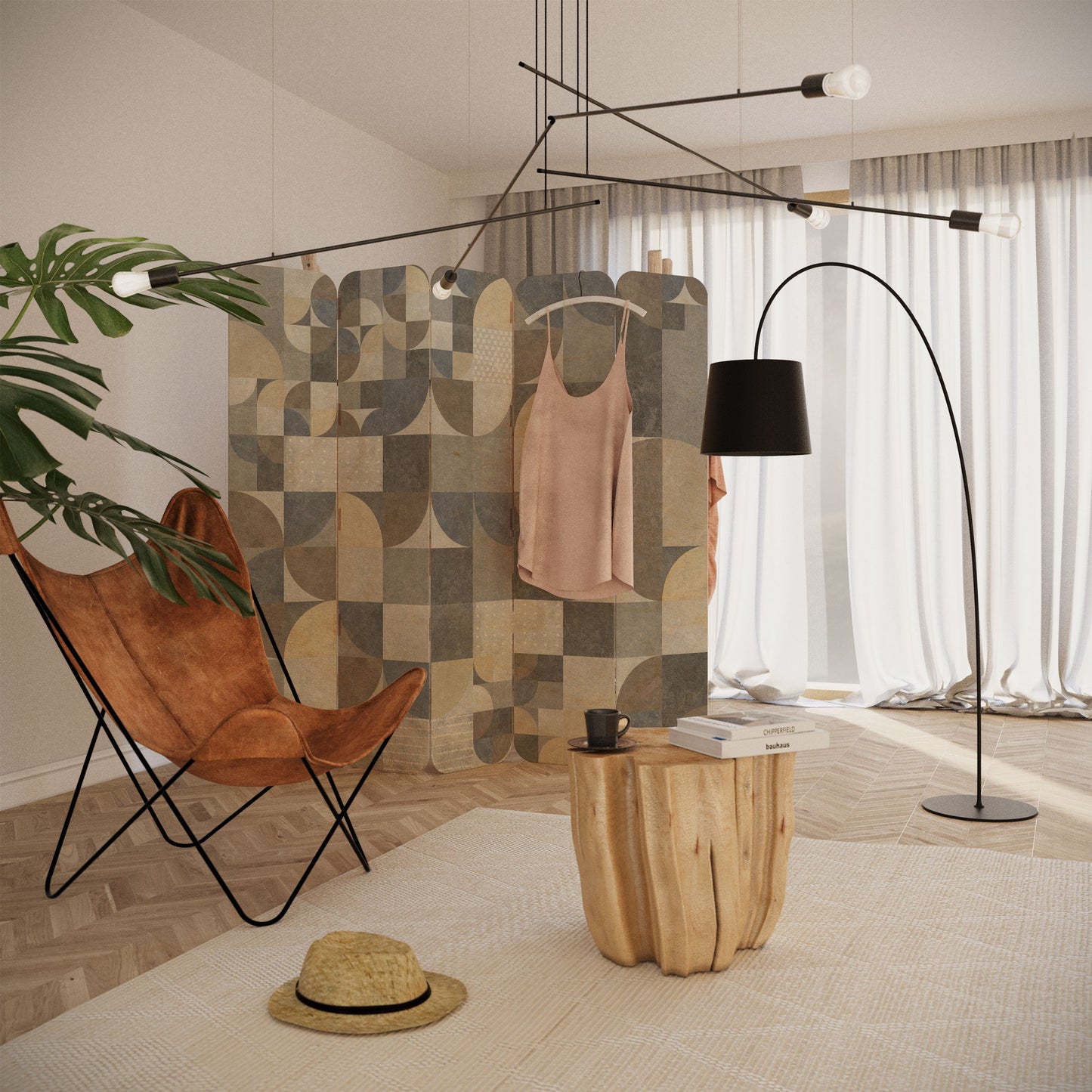 A PIECE OF SHAPE 5-Panel Plywood Room Divider