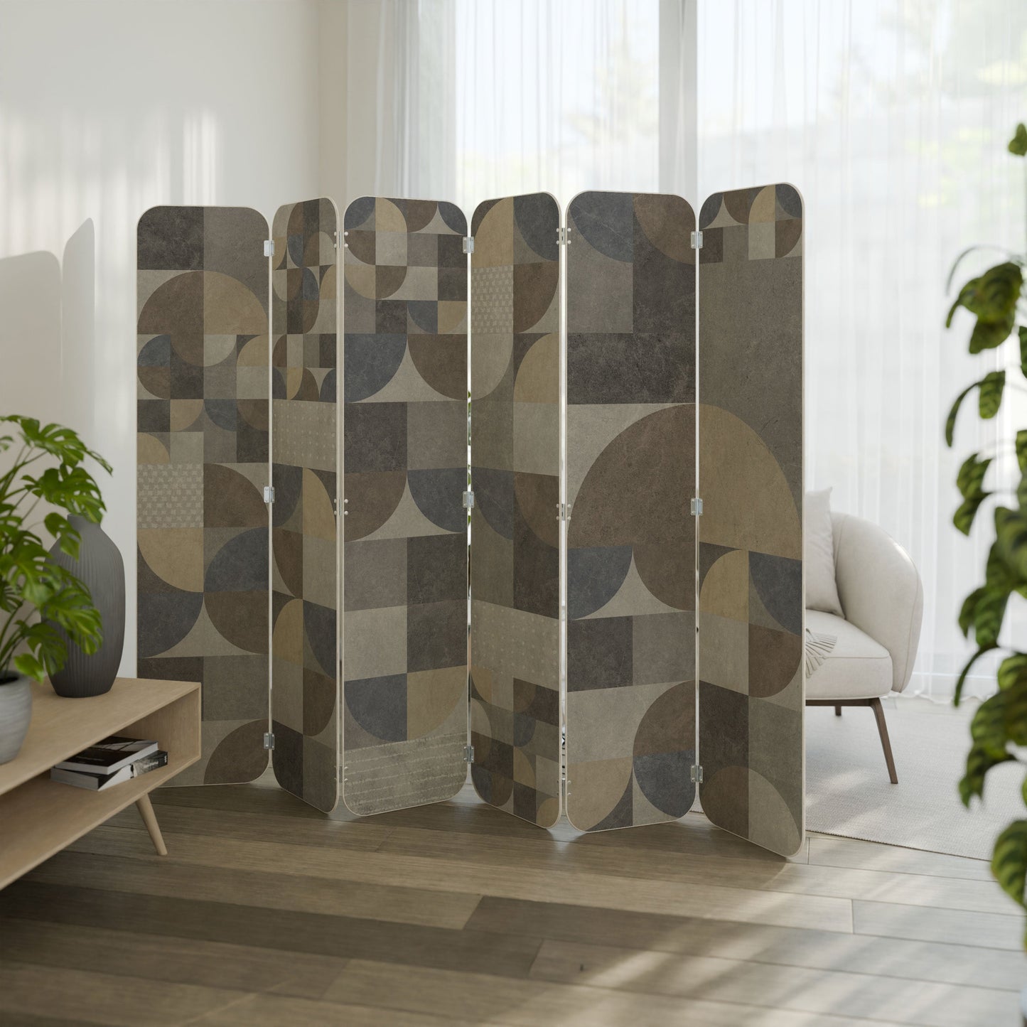 A PIECE OF SHAPE 6-Panel Plywood Room Divider