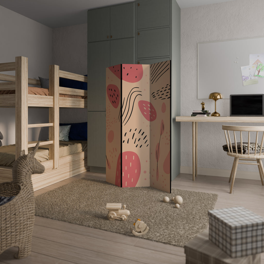 APRICOT FRENZY Dekorativ rumsavdelare – 3 paneler