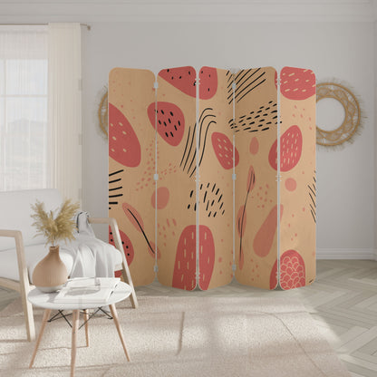 APRICOT FRENZY 5-Panel Plywood Room Divider