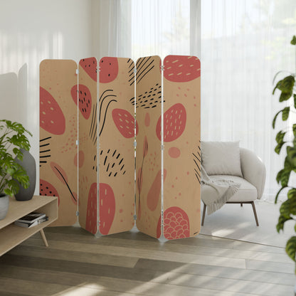 APRICOT FRENZY 5-Panel Plywood Room Divider