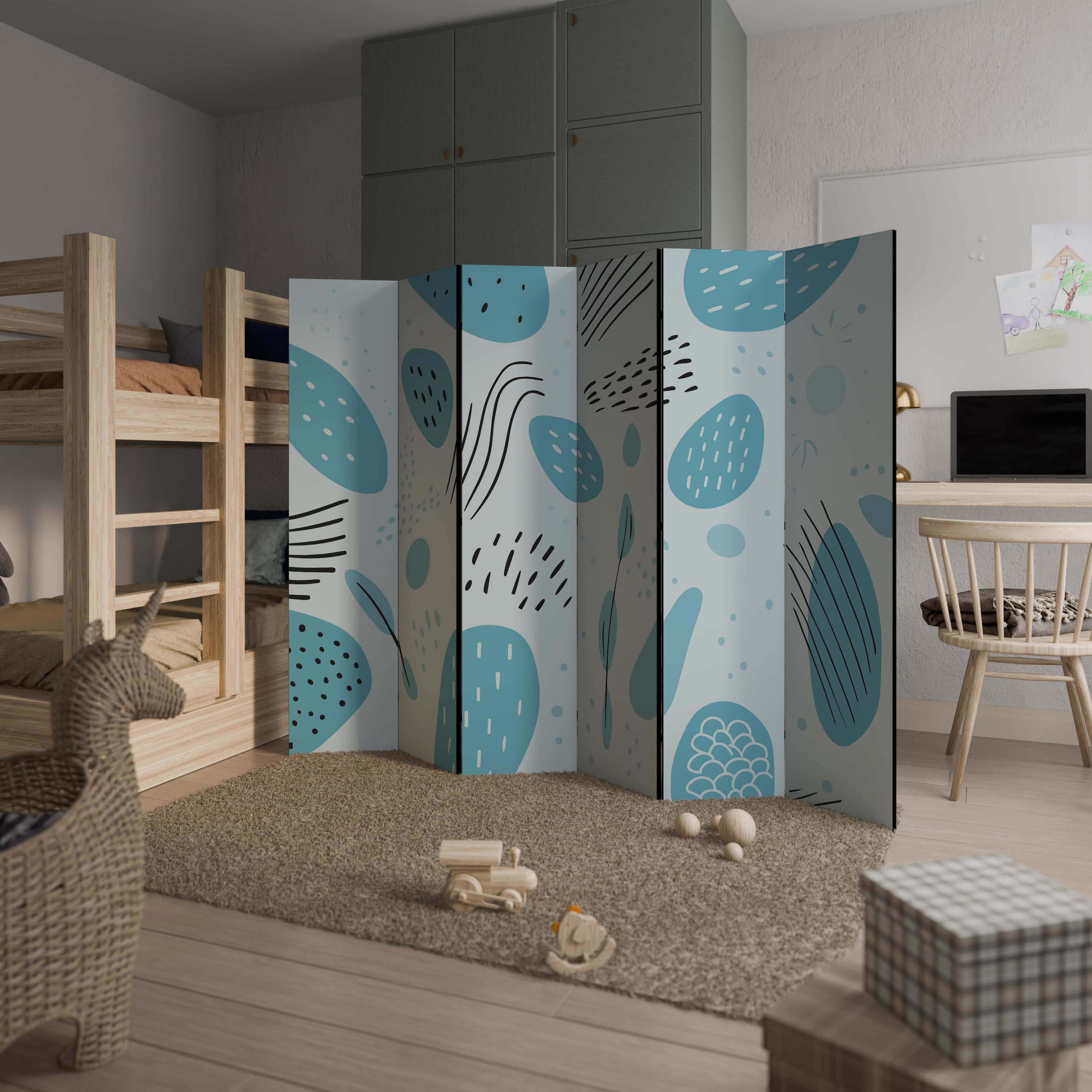 GREENISH FRENZY Παραβάν με 6 πάνελ