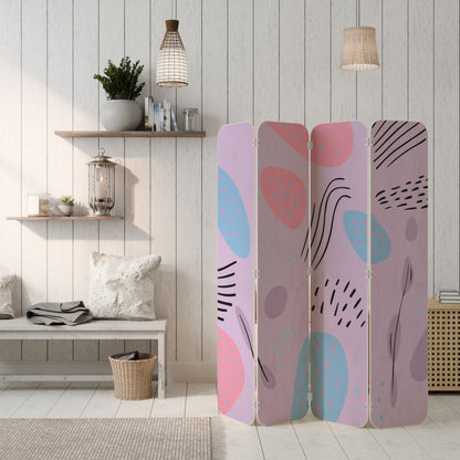 PINKY FRENZY 4-Panel Plywood Room Divider