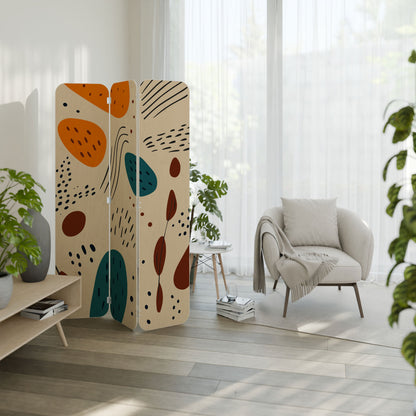 VIBRANT FRENZY 3-Panel Plywood Room Divider