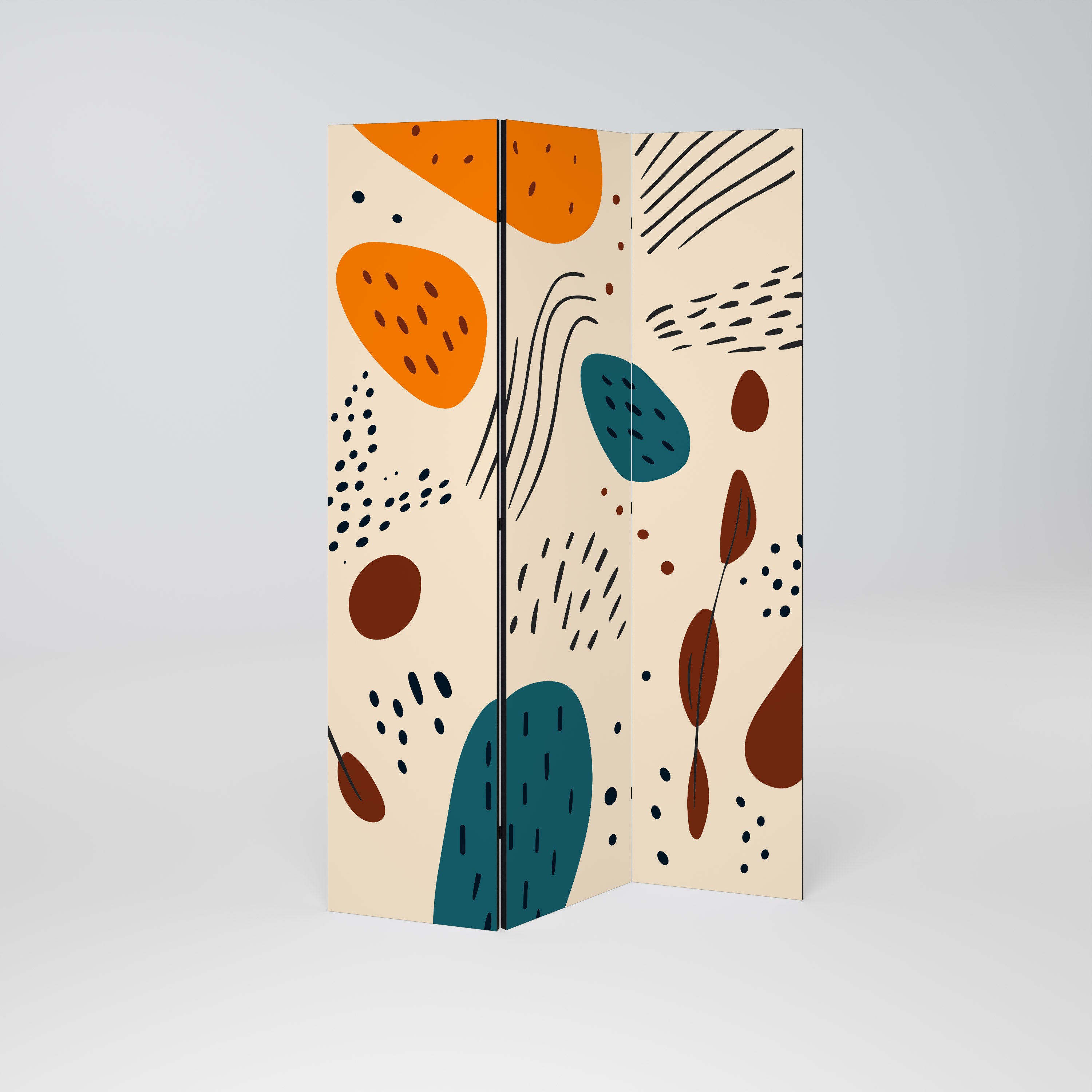 VIBRANT FRENZY Dekorativ rumsavdelare – 3 paneler