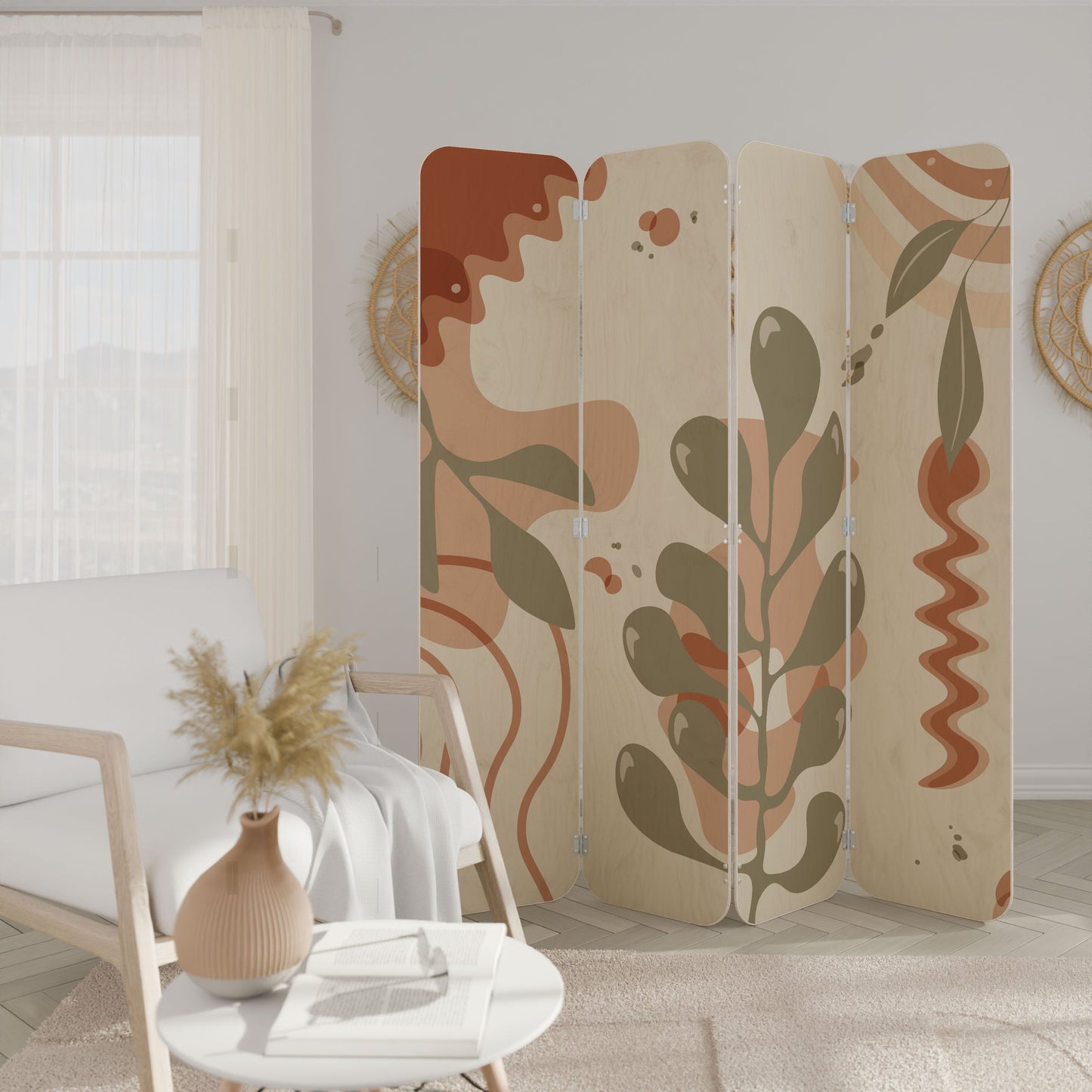 ARTISTRY AURA 4-Panel Plywood Room Divider