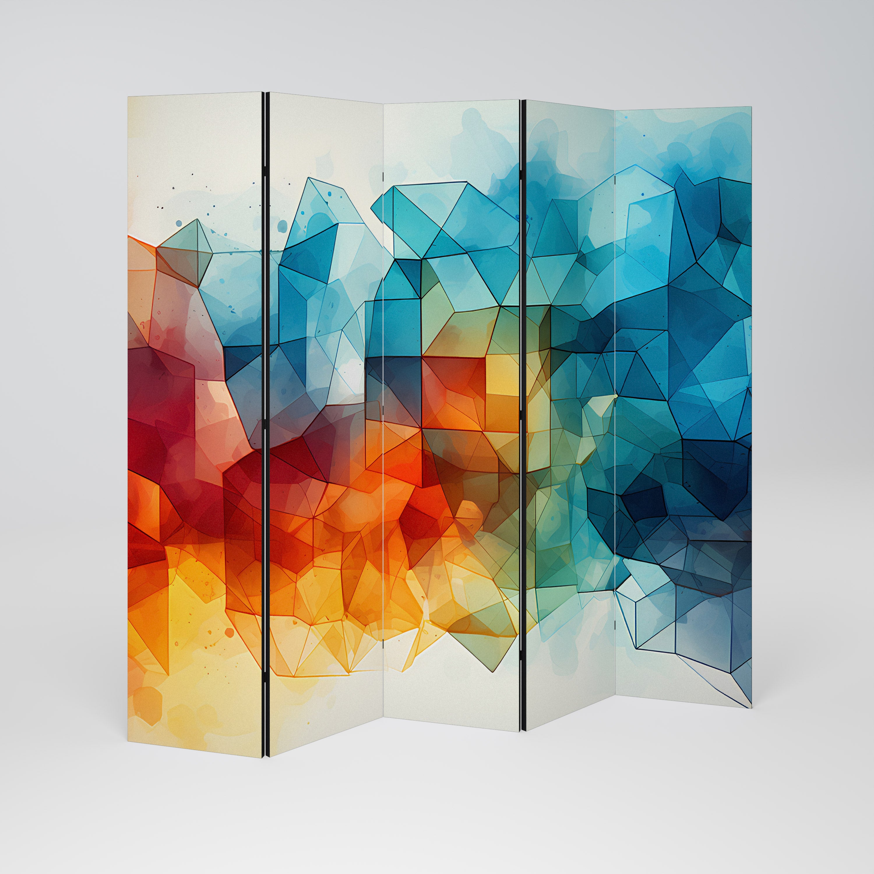VIBRANT FACETS UNITE Biombo de 5 Painéis