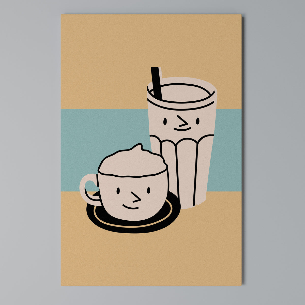 COFFEE PLEASURES Κατακόρυφος Πίνακας σε Καμβά