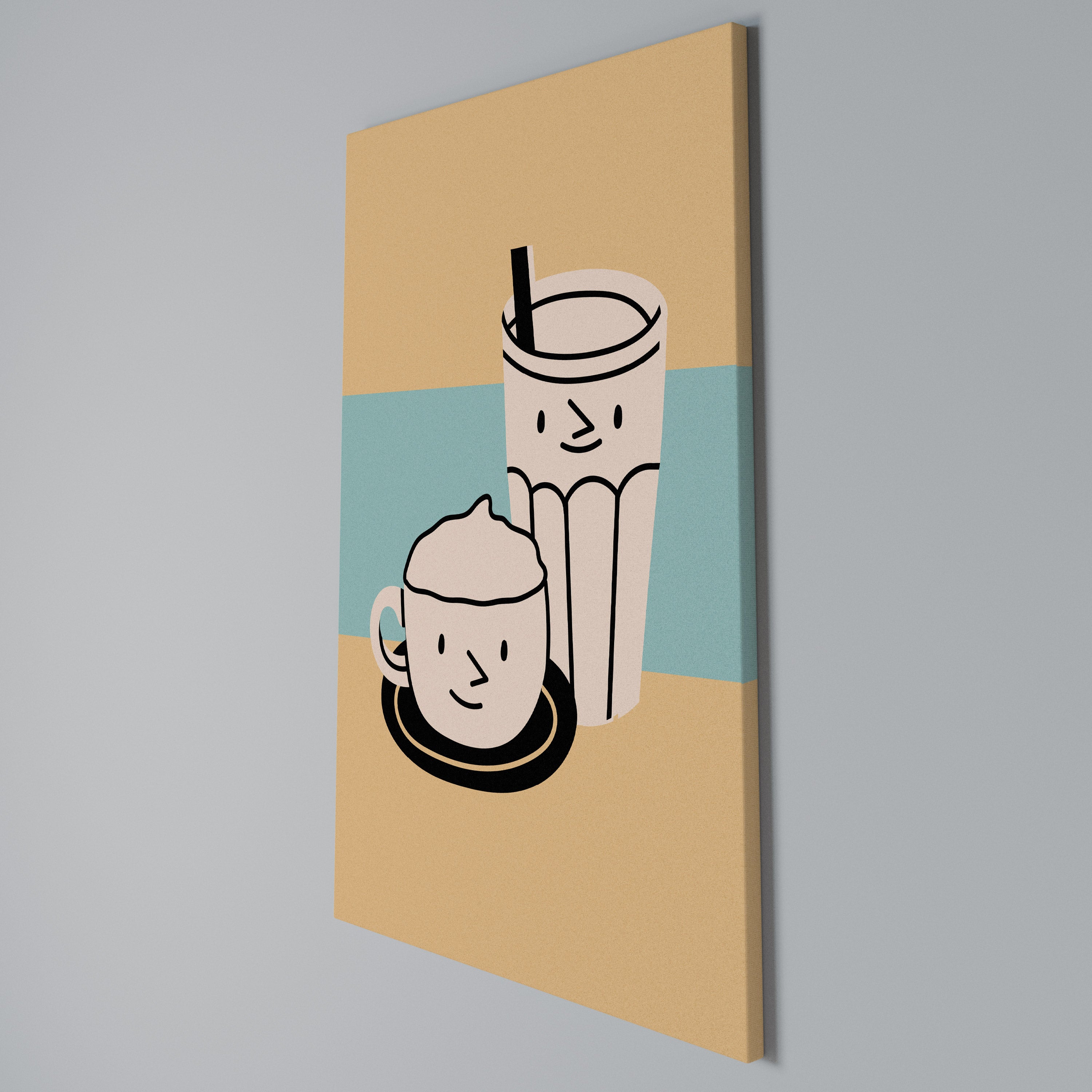 COFFEE PLEASURES Cuadro en lienzo vertical