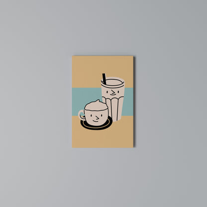 COFFEE PLEASURES Κατακόρυφος Πίνακας σε Καμβά