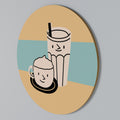 COFFEE PLEASURES Arte de pared redondo