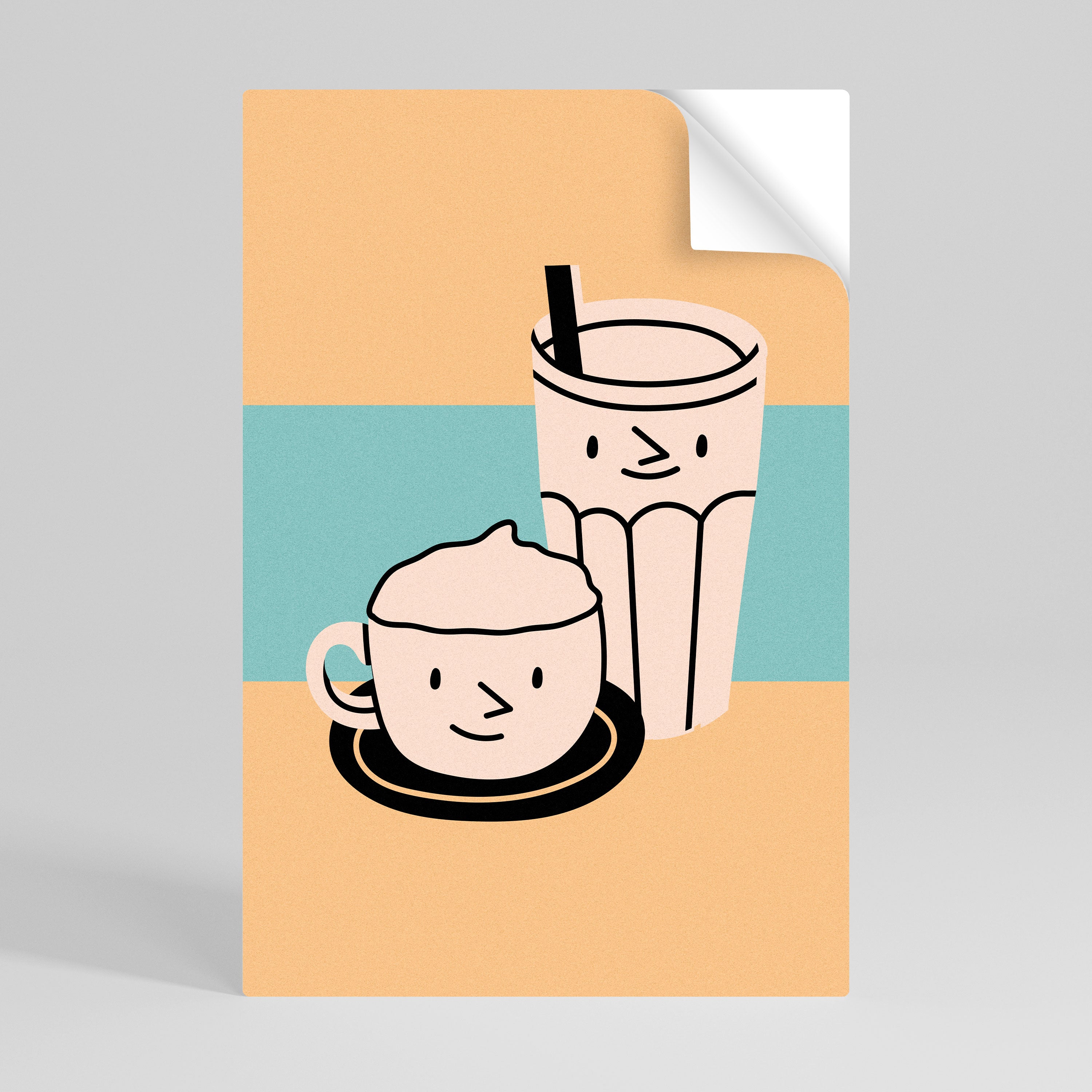 COFFEE PLEASURES Självhäftande Vertikal Poster